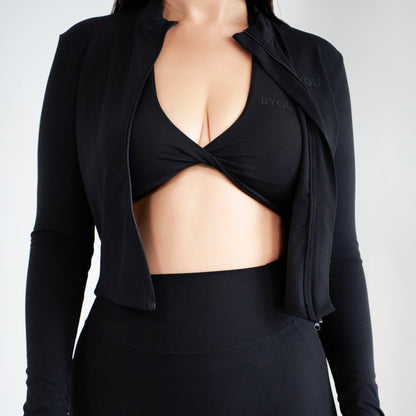 Essence Zip-Up Jacket- Black